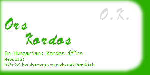 ors kordos business card